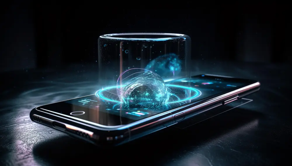 Mobile phone privacy threat AI generated image